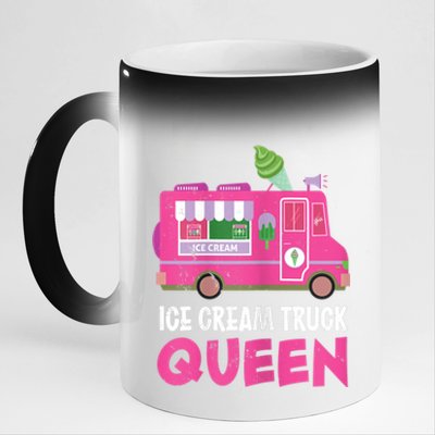 Ice Cream Truck Queen Frozen Dessert Ice Cream Truck Driver 11oz Black Color Changing Mug