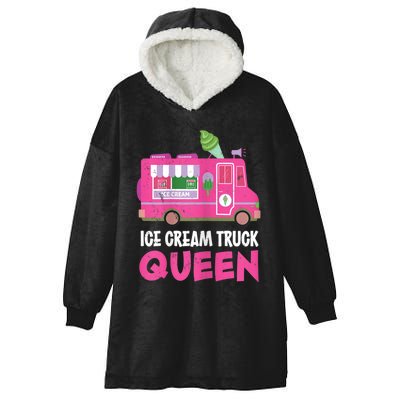 Ice Cream Truck Queen Frozen Dessert Ice Cream Truck Driver Hooded Wearable Blanket