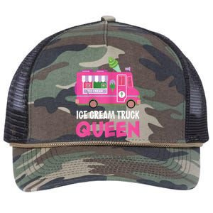 Ice Cream Truck Queen Frozen Dessert Ice Cream Truck Driver Retro Rope Trucker Hat Cap