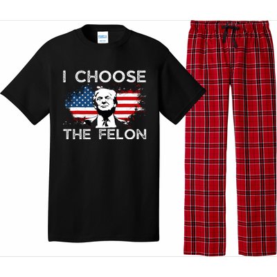 I Choose The Felon Funny Trump 2024 Republican Patriot Pajama Set