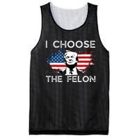 I Choose The Felon Funny Trump 2024 Republican Patriot Mesh Reversible Basketball Jersey Tank