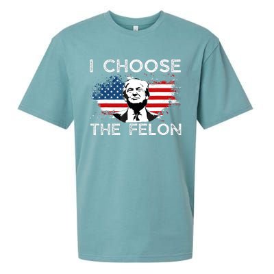 I Choose The Felon Funny Trump 2024 Republican Patriot Sueded Cloud Jersey T-Shirt