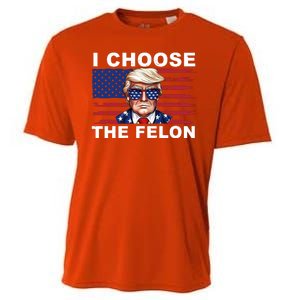 I Choose The Felon Funny Trump 2024 Republican Patriot Cooling Performance Crew T-Shirt