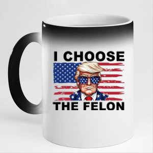 I Choose The Felon Funny Trump 2024 Republican Patriot 11oz Black Color Changing Mug