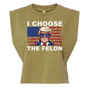 I Choose The Felon Funny Trump 2024 Republican Patriot Garment-Dyed Women's Muscle Tee