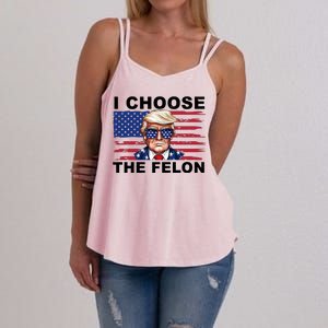 I Choose The Felon Funny Trump 2024 Republican Patriot Women's Strappy Tank