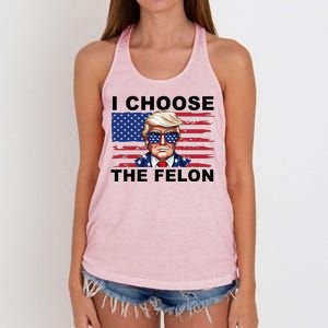 I Choose The Felon Funny Trump 2024 Republican Patriot Women's Knotted Racerback Tank