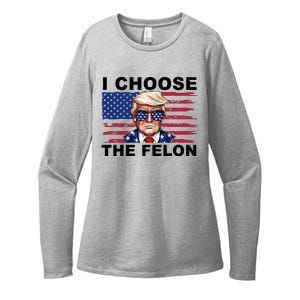 I Choose The Felon Funny Trump 2024 Republican Patriot Womens CVC Long Sleeve Shirt