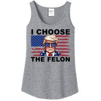 I Choose The Felon Funny Trump 2024 Republican Patriot Ladies Essential Tank