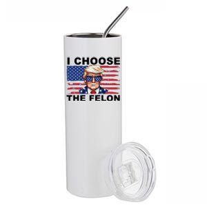 I Choose The Felon Funny Trump 2024 Republican Patriot Stainless Steel Tumbler