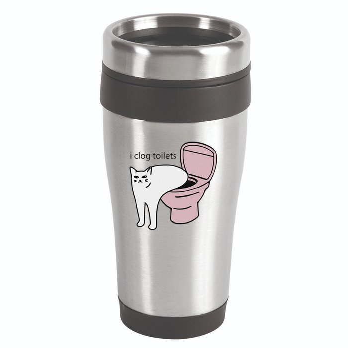 I Clog Toilets 16oz Travel Tumbler