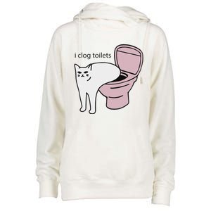 I Clog Toilets Womens Funnel Neck Pullover Hood