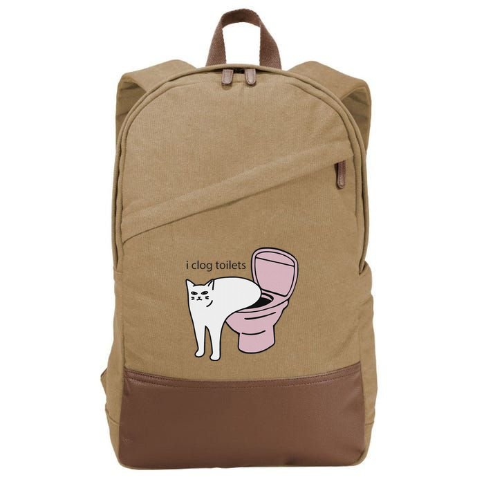 I Clog Toilets Cotton Canvas Backpack