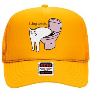 I Clog Toilets High Crown Mesh Back Trucker Hat