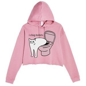 I Clog Toilets Crop Fleece Hoodie