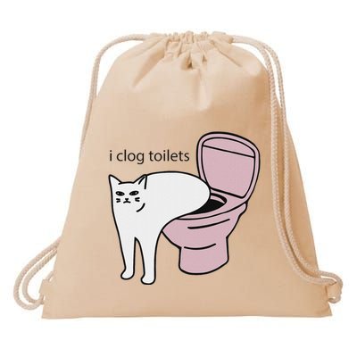 I Clog Toilets Drawstring Bag
