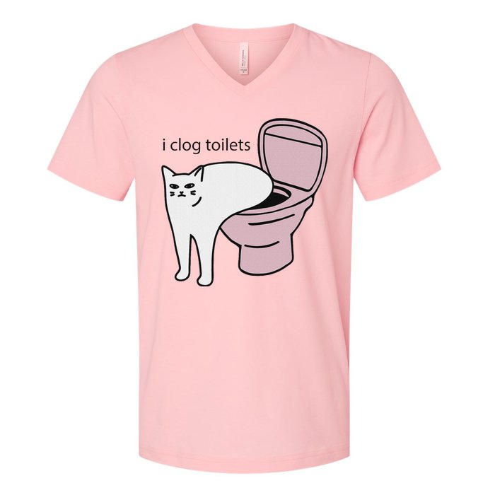 I Clog Toilets V-Neck T-Shirt