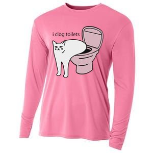 I Clog Toilets Cooling Performance Long Sleeve Crew