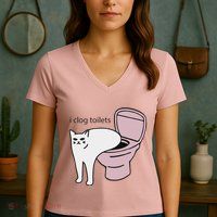 I Clog Toilets Women's V-Neck T-Shirt