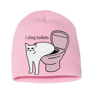 I Clog Toilets Short Acrylic Beanie