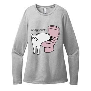 I Clog Toilets Womens CVC Long Sleeve Shirt