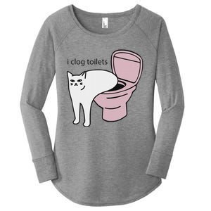 I Clog Toilets Women's Perfect Tri Tunic Long Sleeve Shirt