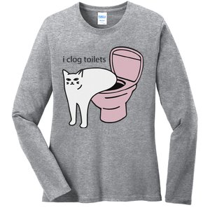 I Clog Toilets Ladies Long Sleeve Shirt