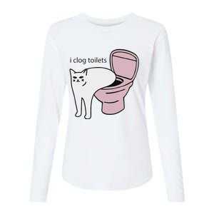 I Clog Toilets Womens Cotton Relaxed Long Sleeve T-Shirt