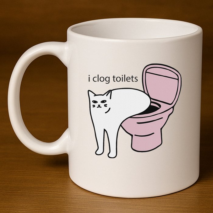 I Clog Toilets 11oz C Handle Ceramic Mug