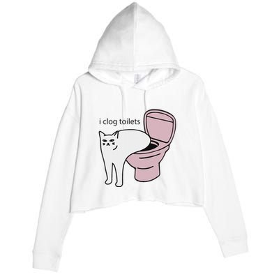 I Clog Toilets Crop Fleece Hoodie