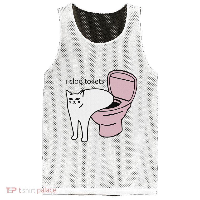 I Clog Toilets Mesh Reversible Basketball Jersey Tank