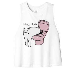 I Clog Toilets Women's Racerback Cropped Tank