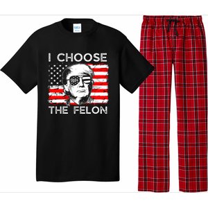 I Choose The Felon Funny Trump 2024 Republican Patriot Pajama Set