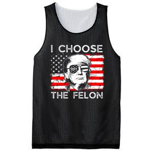 I Choose The Felon Funny Trump 2024 Republican Patriot Mesh Reversible Basketball Jersey Tank