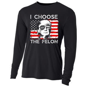 I Choose The Felon Funny Trump 2024 Republican Patriot Cooling Performance Long Sleeve Crew