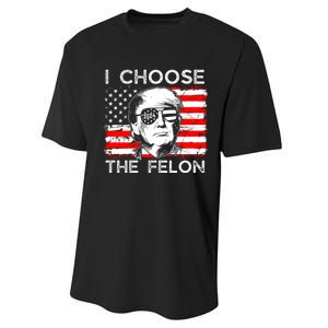 I Choose The Felon Funny Trump 2024 Republican Patriot Performance Sprint T-Shirt