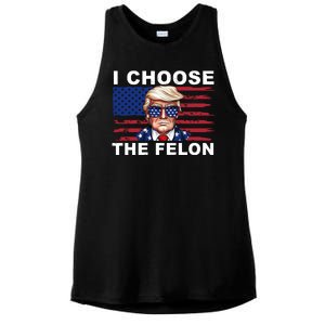 I Choose The Felon Funny Trump 2024 Republican Patriot Ladies PosiCharge Tri-Blend Wicking Tank