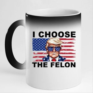 I Choose The Felon Funny Trump 2024 Republican Patriot 11oz Black Color Changing Mug