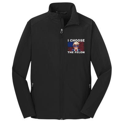 I Choose The Felon Funny Trump 2024 Republican Patriot Core Soft Shell Jacket