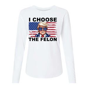 I Choose The Felon Funny Trump 2024 Republican Patriot Womens Cotton Relaxed Long Sleeve T-Shirt