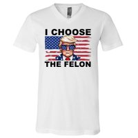 I Choose The Felon Funny Trump 2024 Republican Patriot V-Neck T-Shirt