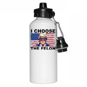 I Choose The Felon Funny Trump 2024 Republican Patriot Aluminum Water Bottle