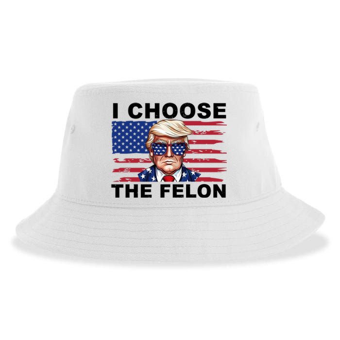 I Choose The Felon Funny Trump 2024 Republican Patriot Sustainable Bucket Hat