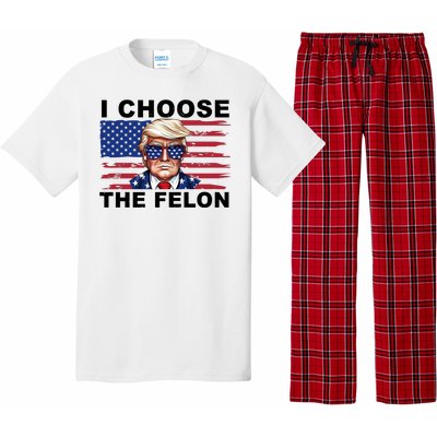 I Choose The Felon Funny Trump 2024 Republican Patriot Pajama Set