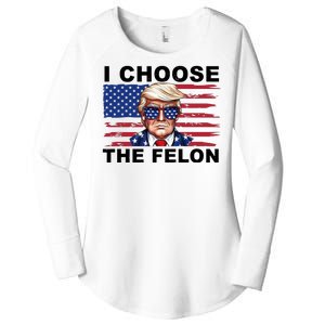 I Choose The Felon Funny Trump 2024 Republican Patriot Women's Perfect Tri Tunic Long Sleeve Shirt