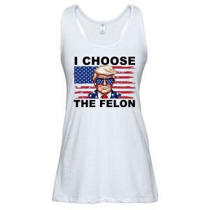 I Choose The Felon Funny Trump 2024 Republican Patriot Ladies Essential Flowy Tank