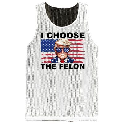 I Choose The Felon Funny Trump 2024 Republican Patriot Mesh Reversible Basketball Jersey Tank