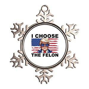 I Choose The Felon Funny Trump 2024 Republican Patriot Metallic Star Ornament