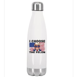 I Choose The Felon Funny Trump 2024 Republican Patriot Stainless Steel Insulated Water Bottle