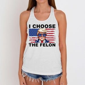 I Choose The Felon Funny Trump 2024 Republican Patriot Women's Knotted Racerback Tank